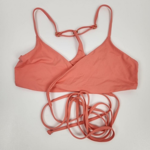 New L*Space Kristen Bikini Wrap Around Coral Swimsuit Top - Picture 3 of 6
